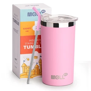 Tumbler with Straw-Vacuum Insulated Drink Water Cup with Leak Proof Slide Sea... - Picture 1 of 7