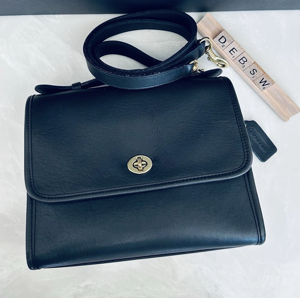 バッグ COACH Willis Bag 9870 Navy USA Vintage Vintage Coach Willis Navy Blue Leather Top Handle Satchel Bag | eBay