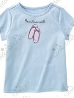 GYMBOREE PETITE MADEMOISELLE TOP PLANO AZUL MANGA CORTA MORADO TALLA 6 Nuevo Foto 1 de 2