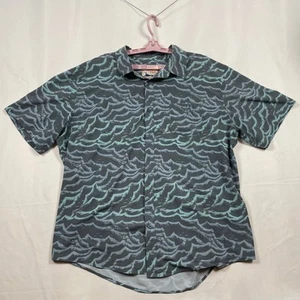 HUK Angelhemd Herren 2XL All Over Wave Print Performance Knopfleiste - Bild 1 von 10