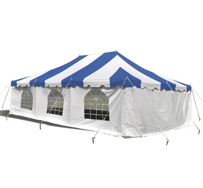 Weekender Pole Tent w Sidewalls 20x30 Blue Canopy Event Wedding Party Gazebo - Image 1 of 4
