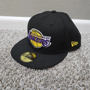 New Era 59Fifty Mütze Cap NBA Los Angeles Lakers schwarz tailliert Größe 7 5/8 - Bild 1 von 7