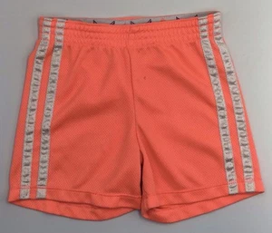 Faded Glory Girls Shorts Orange Mesh With White Stripes Pull On Size XS (4-5) - Picture 1 of 6
