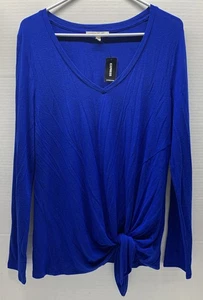 Express One Eleven V-Neck Long Sleeve Front Tie Top - Women's Medium ***NEW*** - Picture 1 of 9