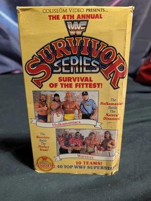 The 4th Annual WWF Survivor Series VHS 1990 Tape Hulk Hogan Ultimate Warrior Vtg - Image 1 of 4