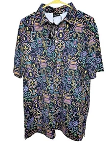 Sunday Swagger The Gambler Polo Shirt Men’s SZ L Neon Lights Vegas Bar Stretch - Picture 1 of 11
