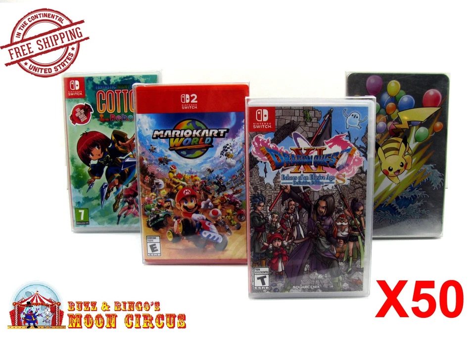 50x JUEGOS NINTENDO SWITCH PLÁSTICO Y STEELBOOK - PROTECTOR CAJA PROTECTORA TRANSPARENTE  Foto 1 de 4