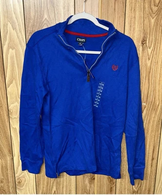 NWT Ralph Lauren Chaps Sweater Boys Blue 1/4 Zip  Preppy Casual Youth L 14-16 - Image 1 of 3