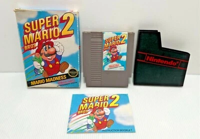 Super Mario Bros. 2 (Nintendo NES, 1988)REV A  Complete W manual and sleeve - Image 1 of 4