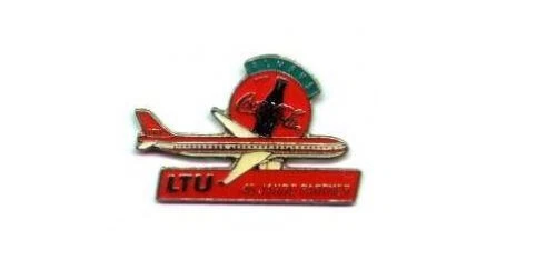 schöner alter Coca Cola Pin mit LTU 40 Jahre Partner Flugzeug Airline - Bild 1 von 1