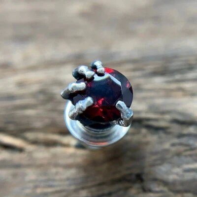 Pendientes de mano calavera granate L, plata esterlina, pendientes de motociclista para hombre, pe29L Foto 1 de 4