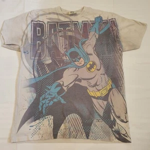 DC COMICS BATMAN All Over Print T-shirt Mens Medium Vintage Distressed - Picture 1 of 6
