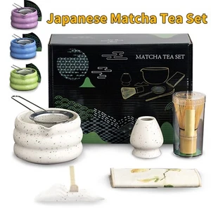 7-teiliges traditionelles Matcha Teeservice Geschenke inkl. Schneebesen Matchaschale Löffel & Schneebesen - Bild 1 von 29