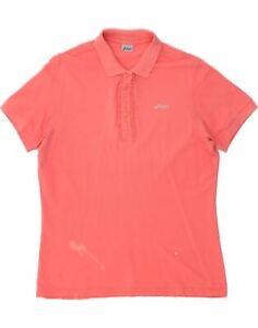 ASICS Womens Ruffle Front Polo Shirt UK 18 XL Pink Cotton KU10