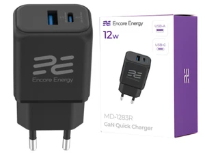 Nowy adapter ładowarki sieciowej Encore Energy USB-A USB-C 12W MD-1283R - Zdjęcie 1 z 5