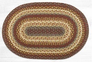 Tappeto ovale in juta intrecciata. Tappeti di terra. TAUPE, ORO. 2 misure. 20"X30", 27"X45" - Foto 1 di 2