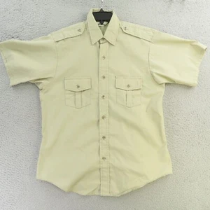 Duxbak Shirt Mens Large Short Sleeve Button Up Safari Khaki Brown VTG - Picture 1 of 9