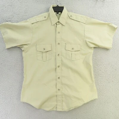 Duxbak Shirt Mens Large Short Sleeve Button Up Safari Khaki Brown VTG - Image 1 of 4