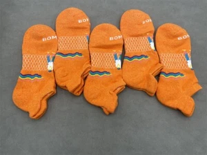 Bombas 5 Pairs Running Women Orange Cute Ankle Socks Size Medium (8-10.5) - Picture 1 of 4