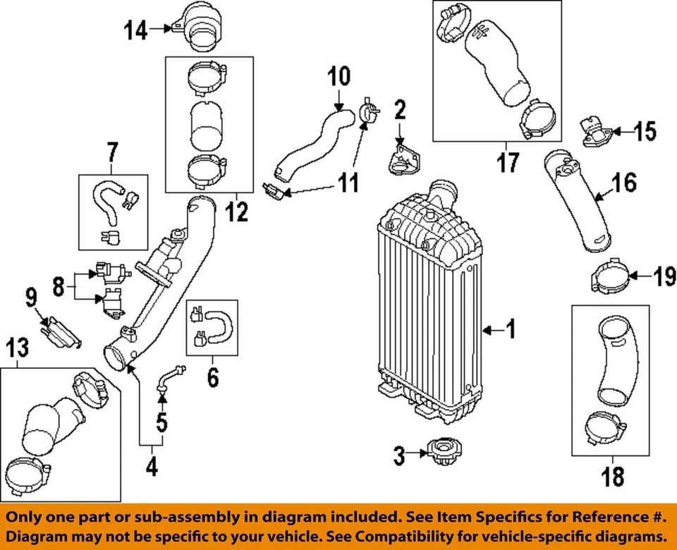 HYUNDAI OEM 17-20 Santa Fe Sport Cooling Intercooler-Outlet Tube 282882GTA1 - Imagem 1 de 1
