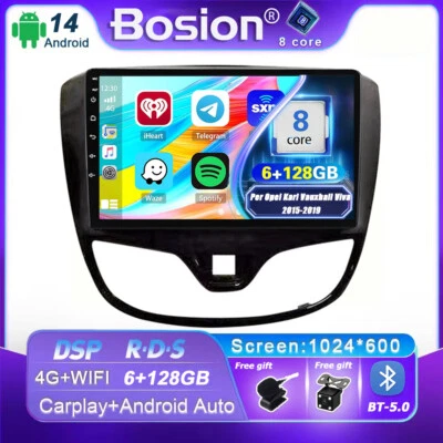 Car Play Per Opel Karl Vauxhall Viva 2015-2019 Autoradio Android 14 GPS Navi AHD - Immagine 1 di 4