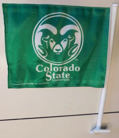 CSU Car Flag  Window Mount 2-Side Colorado State Univ Rams NCAA 11X14 Cover