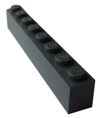 Lego 10 Stück dunkelgraue (dark bluish gray) Steine 1x8 (3008) Neu Stein Basics - Bild 1 von 2