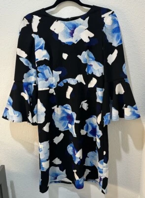 Nordstrom Maggy London Bright Floral Sheath Dress 3/4 Bell Sleeve Women's SZ 6 - Image 1 of 4