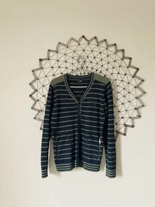Lovely NEXT Boys Soft Knit Striped Cardigan Size 10 Years - Picture 1 of 7