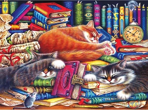 Roseart - Puzzle Collezionista - I Vecchi Libri Gatti - Puzzle 1000 Pezzi - Foto 1 di 12