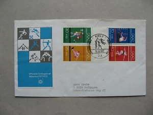 GERMANY BRD, cover FDC 1972, gutterpairs from bookletsheet Olympic Games basketb - Picture 1 of 1