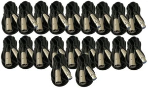 20 Lot Pack 6Ft XLR 3Pin Male to Female Mic Audio Microphone Shielded Cable 6 Ft - Picture 1 of 1