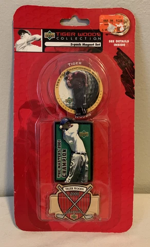 Tiger Woods Magnet Set British Open Collection 3 Piece Upper Deck PGA 1999-2001 Cover