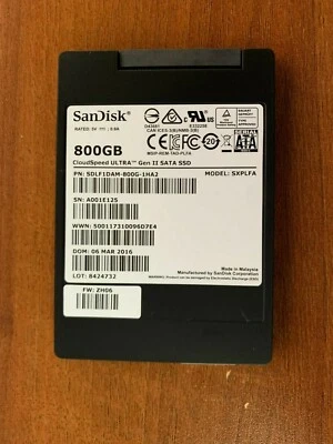 SANDISK SDLF1DAM-800G-1HA2 SXPLFA CloudSpeed Ultra Gen II 800 GB 2.5' SATA SSD - Image 1 of 3