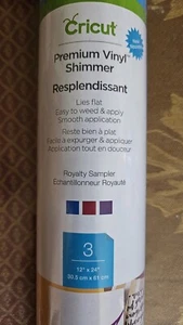 CRICUT Premium Vinyl Shimmer  Royalty Sampler (3) 12" x 24" Sheets - Picture 1 of 3