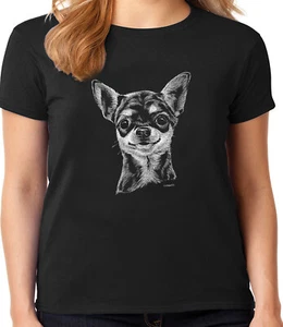 Chihuahua Face T-shirt for Women Ladies Tee Dog Breed Dog Person Gifts for Her - Picture 1 of 1