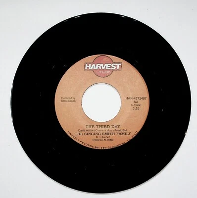 Singing Smith Family The Third Day 45 Promo Harvest Records AL Gospel - Image 1 of 2