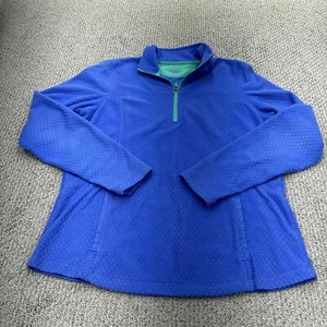 TEK GEAR MICROFLEECE QUARTER-ZIP MOCK NECK FLEECE PULLOVER TOP WMNS L Blue - Picture 1 of 11