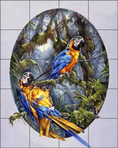 Mural de cerámica arte azulejo tropical salpicadero Verdayle Forget loro RW-VFA002 - Imagen 1 de 5