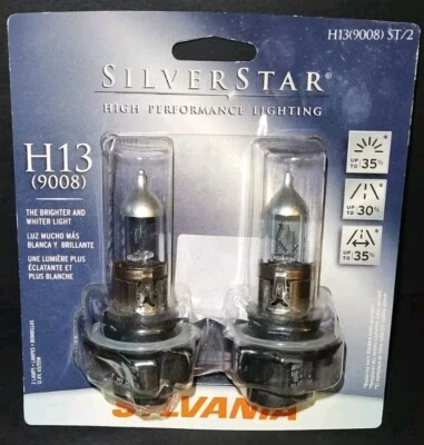 Sylvania Silverstar Headlight Bulbs; H13 (9008) ST/2 Halogen Bulbs - Image 1 of 4