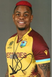 CRICKET DE LAS INDIAS OCCIDENTALES: FOTO RETRATO FIRMADA POR SHIMRON HETMYER 6x4 TWENTY20 + CERTIFICADO DE AUTENTICIDAD - Imagen 1 de 1