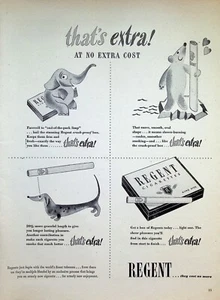 VINTAGE 1940s Print Ad ~ Regent Cigarettes ~ that's extra! AT NO EXTRA COST - Picture 1 of 1