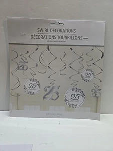 25TH ANNIVERSARY WEDDING SWIRL DECORATIONS  - Picture 1 of 1