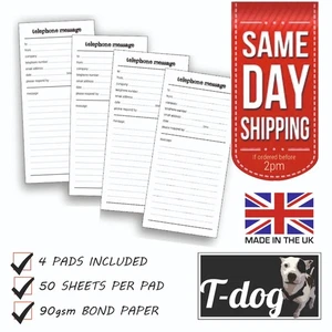Telephone Message Pads (Pack of 4) - Picture 1 of 3