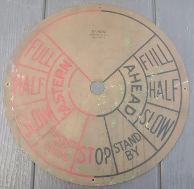 Antigo Vintage Bendix Navio Marinho Sala de Máquinas Roda Telégrafo Mostrador Latão 15,75” - Imagem 1 de 4