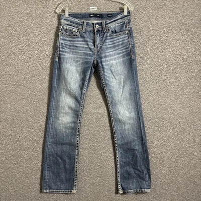 Мужские джинсы BKE размер 28x32 средняя стирка Aiden Bootcut синяя джинсовая ткань - Изображение 1 из 4