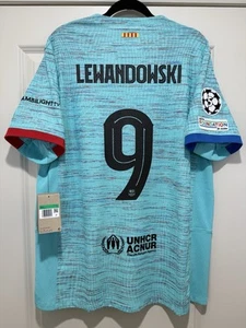 Lewandowski #9 Men’s XL Nike FC Barcelona Third Authentic Champions Jersey - Picture 1 of 14