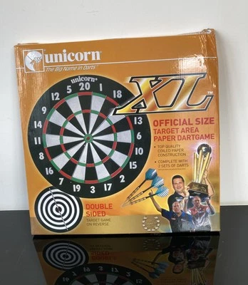 Unicorn XL Official Size Target Area Paper Dart game Dart Board 2 Sets Of Darts - Image 1 of 4
