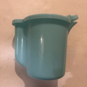 VTG Aqua Blue Lg 5.5" Tupperware Creamer Milk Pitcher Flip Lid 131-2, 625-6 - Picture 1 of 4