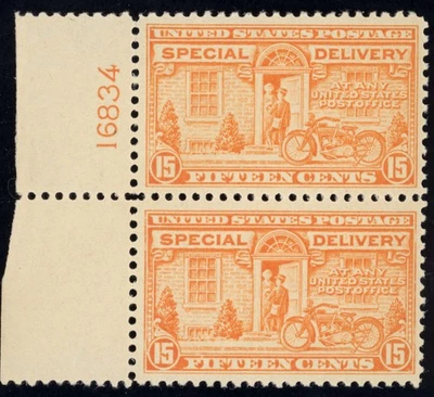 US Scott E13 Mint NH OG 15c deep orange Motorcycle Delivery Lot V106 bhmstamps - Image 1 of 2